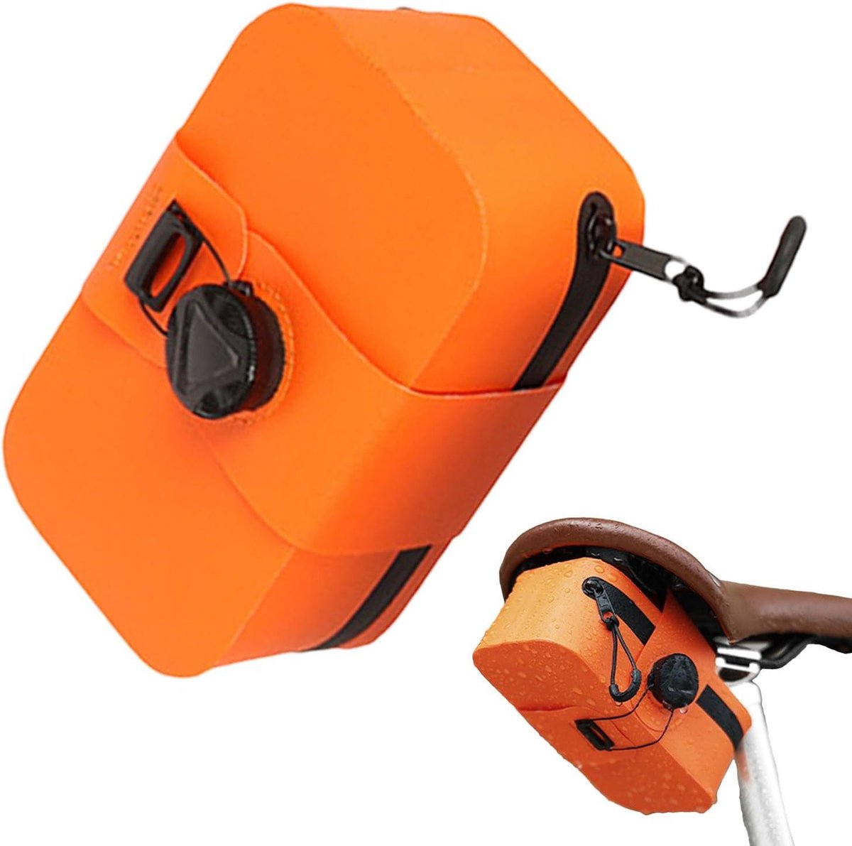 Fietstas Onder Zadel - Zadel Tas - Fietsen Organiseren - Waterdicht TPU Materiaal - 0.5 Liter - Oranje