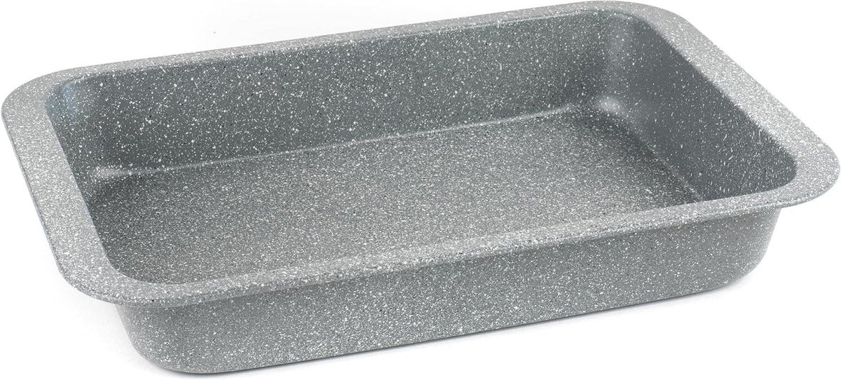 Braadpan Roastpan Bakplaat Bakken en braden Antiaanbaklaag marmer effect 36 x 24 x 5.5 cm Grijs