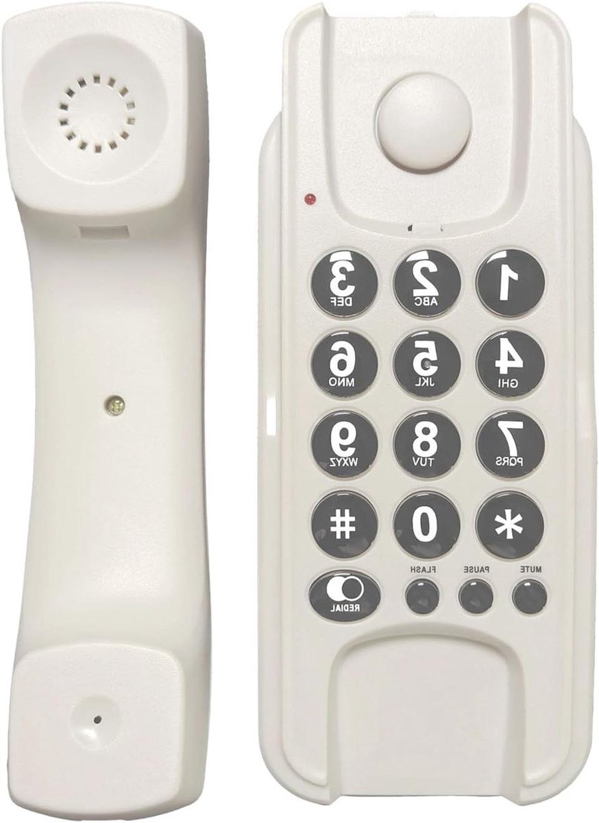 Vaste Telefoon - Bedrijfs Telefoon Huistelefoon - Duidelijke Communicatie - Ruisonderdrukking Grote Knoppen - 18 cm - Wit