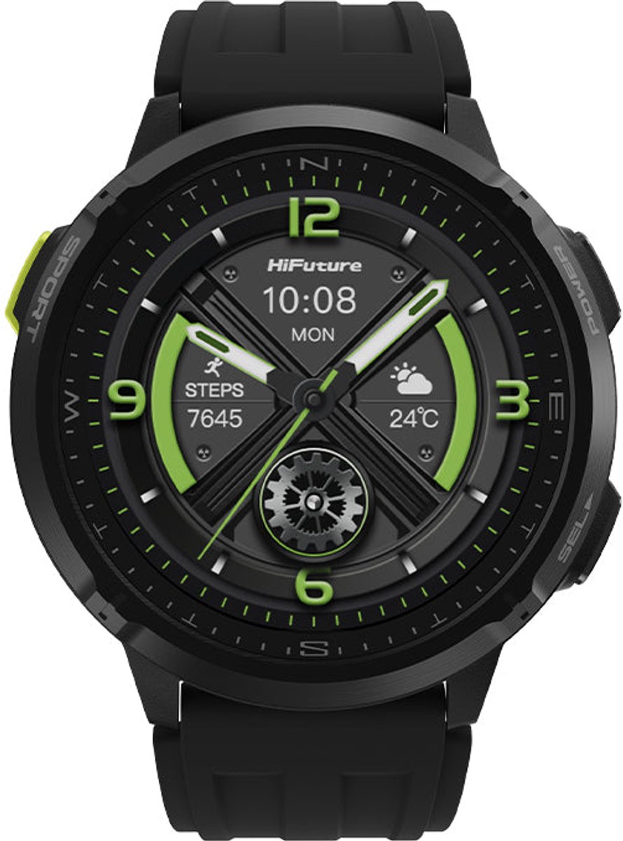 HiFuture MIX 3 Smartwatch - 1,43 inch AMOLED - Bluetooth bellen - Hartslagmeter & SpO2 - 47 mm - Zwart