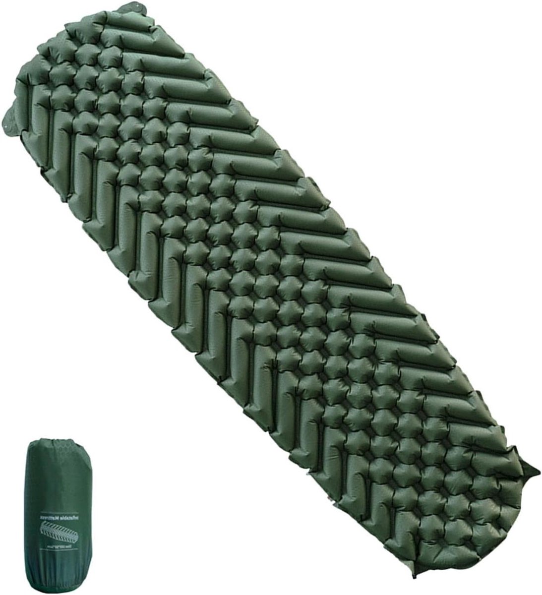 Opblaasbaar Kampeerbed - Luchtbed Buiten - Kamperen en Wandelen - Compact en Ruimtebesparend - 183 x 55 cm - Niet gespecificeerd