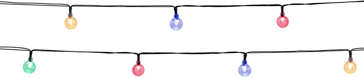 SnelShoppen - Lichtsnoer op Zonne-energie 20 Stuks LED Meerkleurig Glinsterend 5,80 m Feestverlichting voor Tuin, Camping, Avonden en Kids