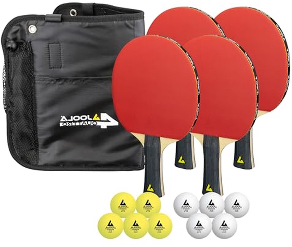 Tafeltennisset - Pingpong set - Thuis Spelen - Inclusief Draagtas - 15 Delig - Meerkleurig