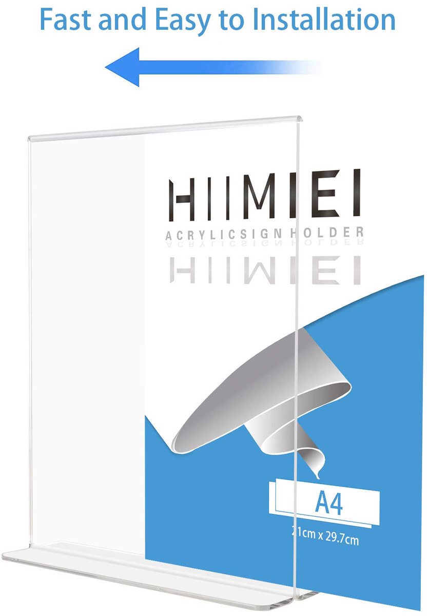 SnelShoppen - Posterhouder A4 6-Pack T-Shape voor Muurdecoratie, Presentatie, Kantoor, School, Transparant, Stevig, Ideaal voor Feesten en Evenementen