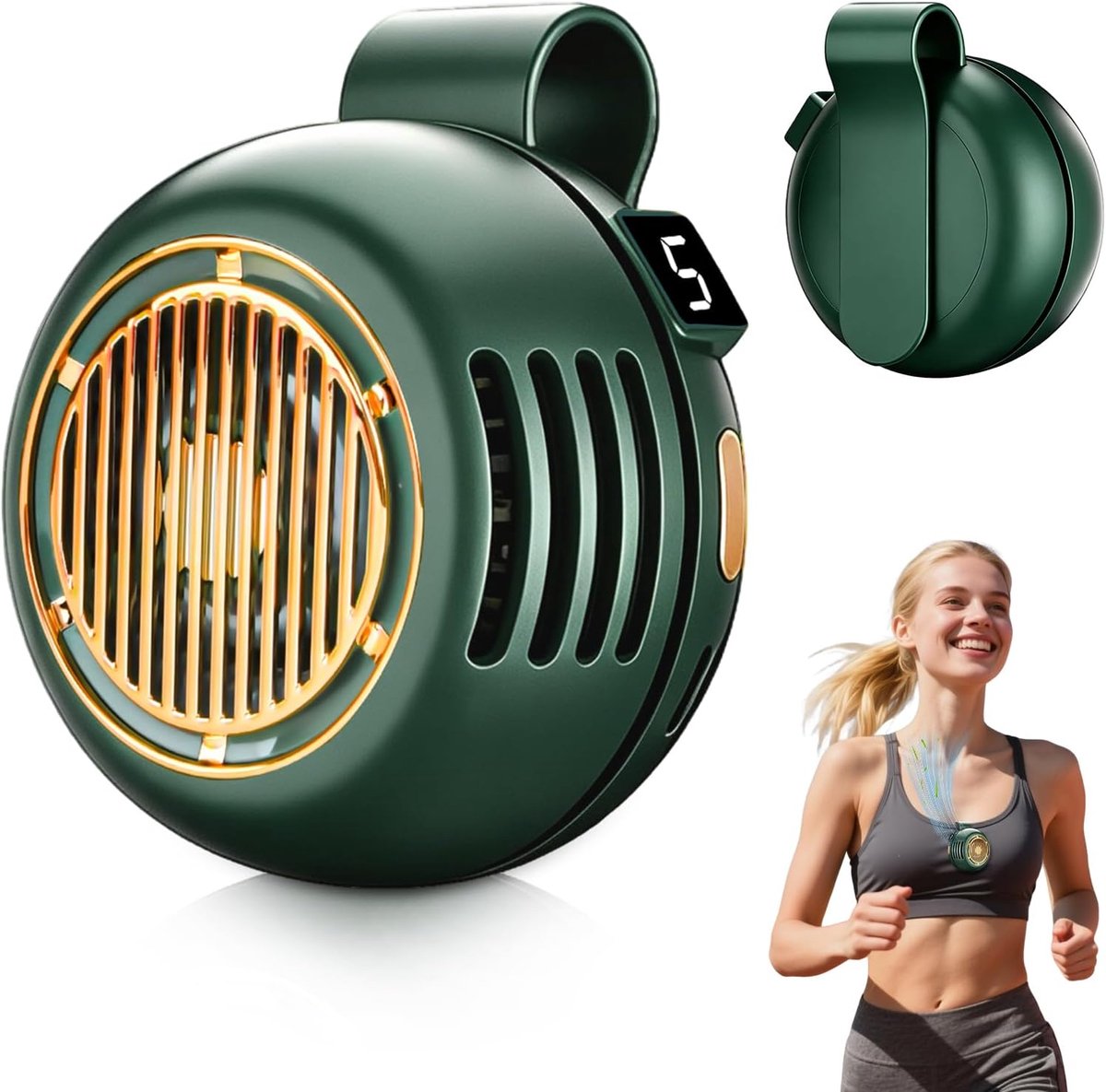 SnelShoppen - Draagbare Clip-Ventilator - Mini Bladeless Ventilator met 5 Snelheden - Oplaadbare Handventilator voor Kamperen, Tuin, Feest en Kinderen