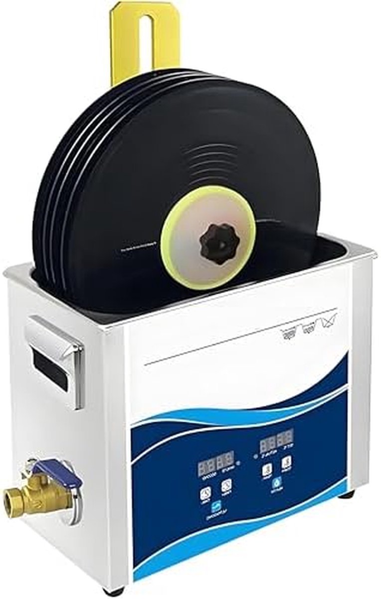 Ultrasone Platenreiniger - Vinyl Reiniger - Platen Schoonmaken - Instelbare Temperatuur - 6.5L - Zilver