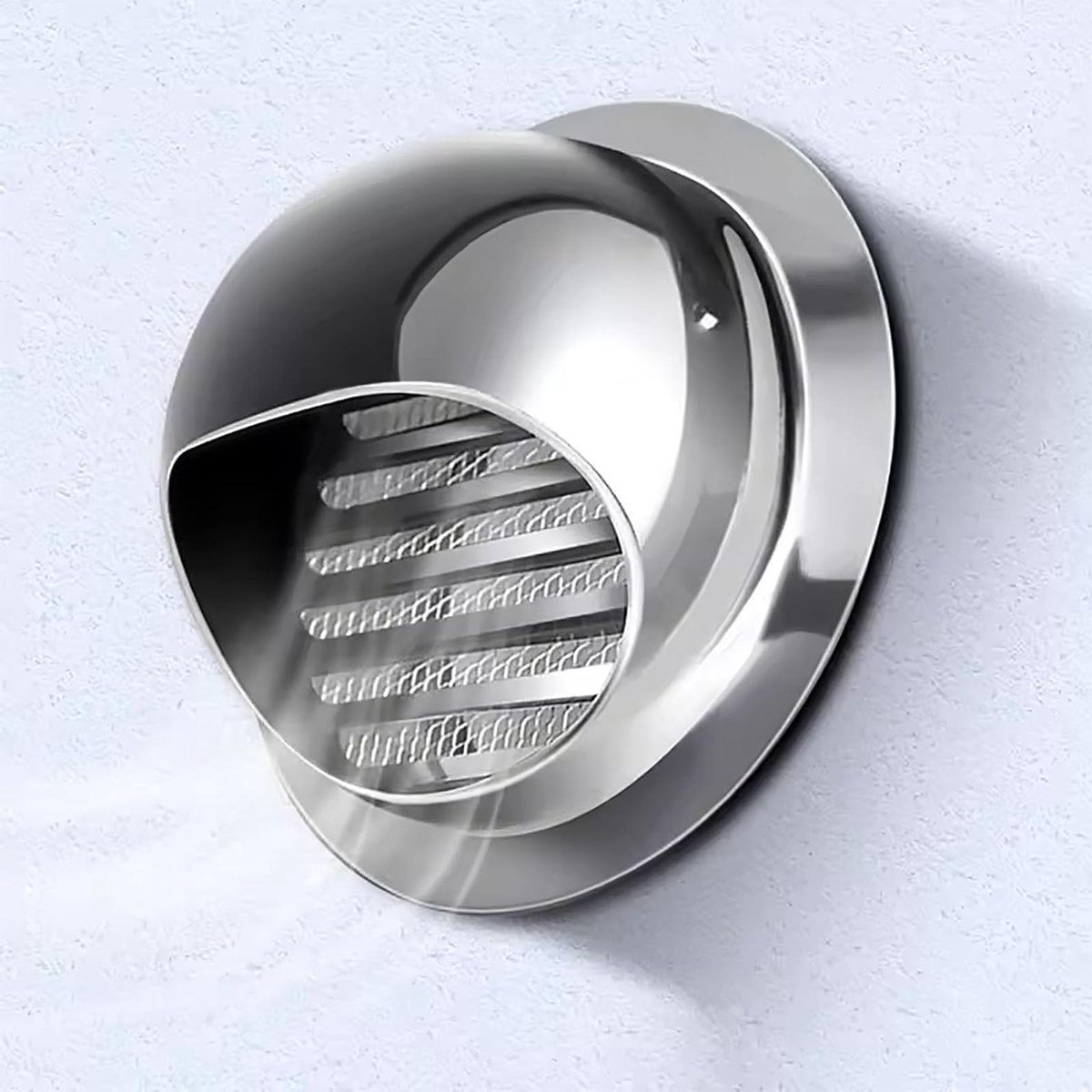 Ventilatie Rooster - Afzuigkap Roostertje - Luchtstroom Reguleren - Ingebouwd Gaas - 190 mm - Zilver