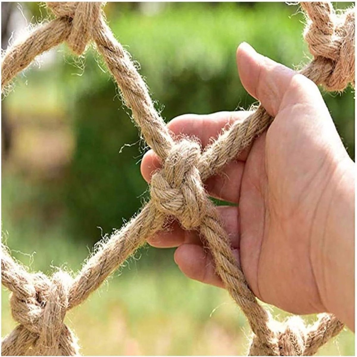 Klimnet voor kinderen - Speelnet Valbeveiliging - Buiten spelen - Handgeweven robuust touw - Maaswijdte 15 cm - Natuurlijk