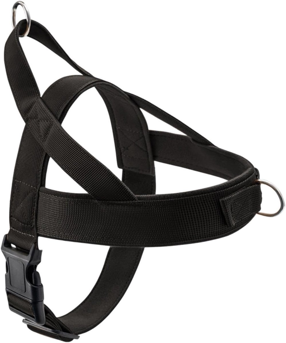 Hondentuig Anti - Wandelvest Hond - Veilig Wandelen - Drukverdelend Borstpaneel - Hals 70 cm - Zwart
