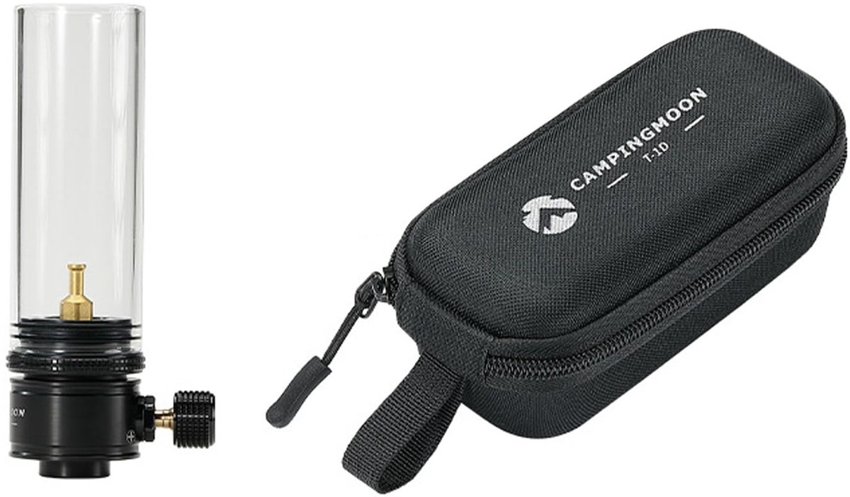 SnelShoppen - Camping Gas Lantaarn Draagbare Outdoor Tent Lamp Glazen Lantaarn Zwart voor Camping, Tuin, Feest en Avontuur