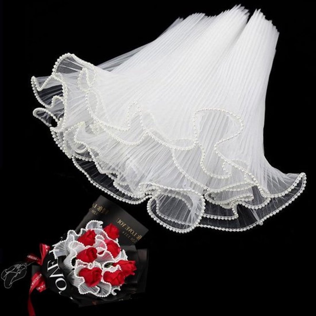 Bloemen Inpakpapier Wit met Golfpatroon 28cm*4m - Boeket Benodigdheden