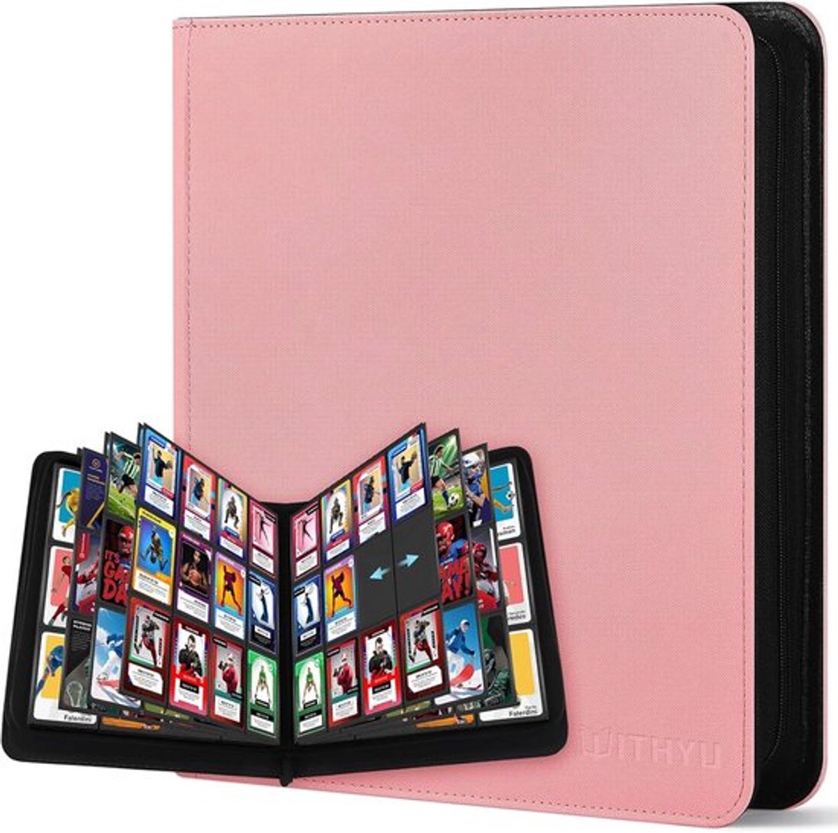 SnelShoppen - Collecting Album voor 720 Kaarten, Waterproof Kaartenbinder met Zipper, Side Loading voor TCG en Voetbalkaarten, Draagbaar (Roze)