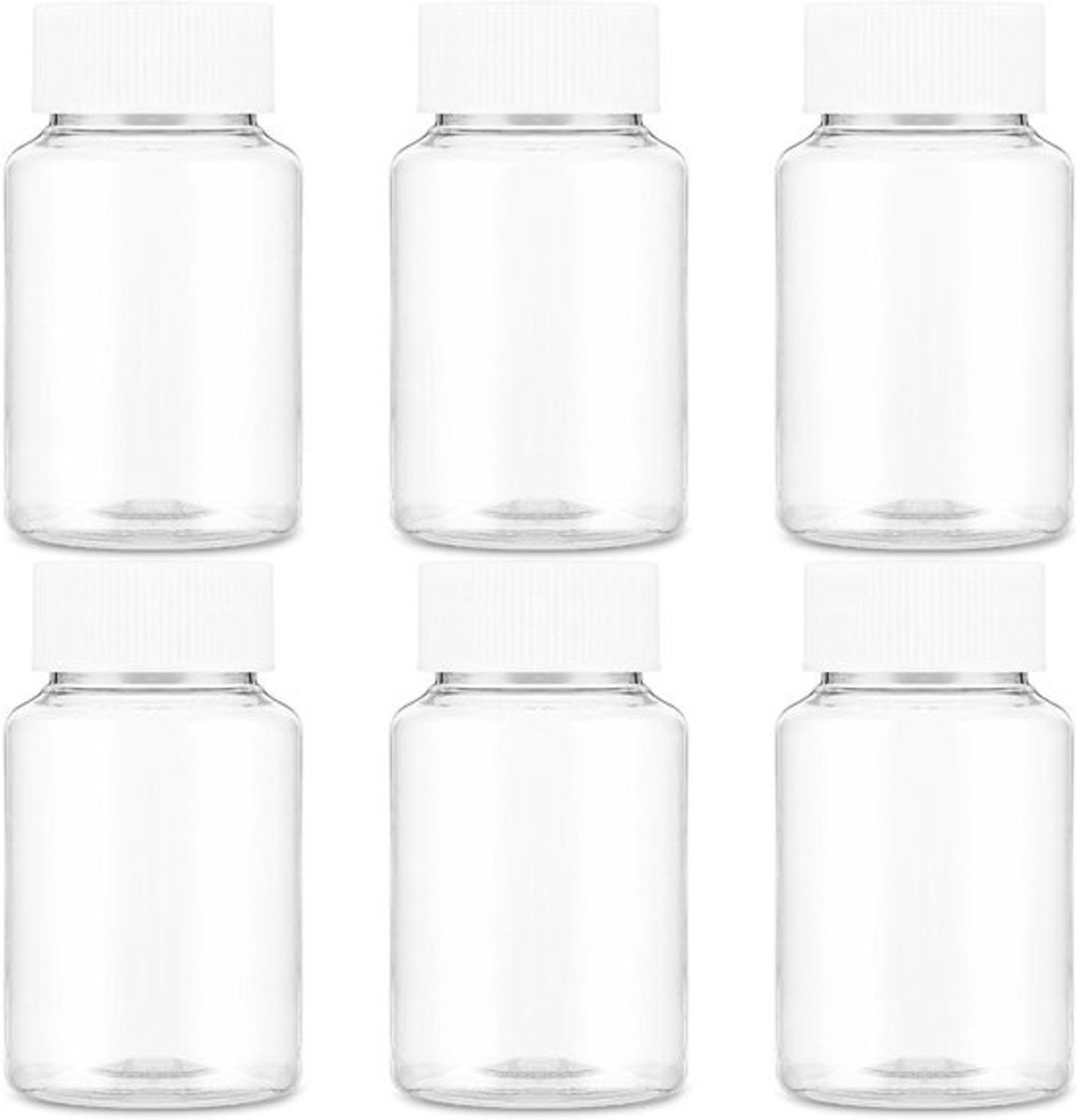 Transparante lekvrije plastic potjes 6 stuks voor opslag van medicijnen - 150 ml - Poederdozen - Reagenta