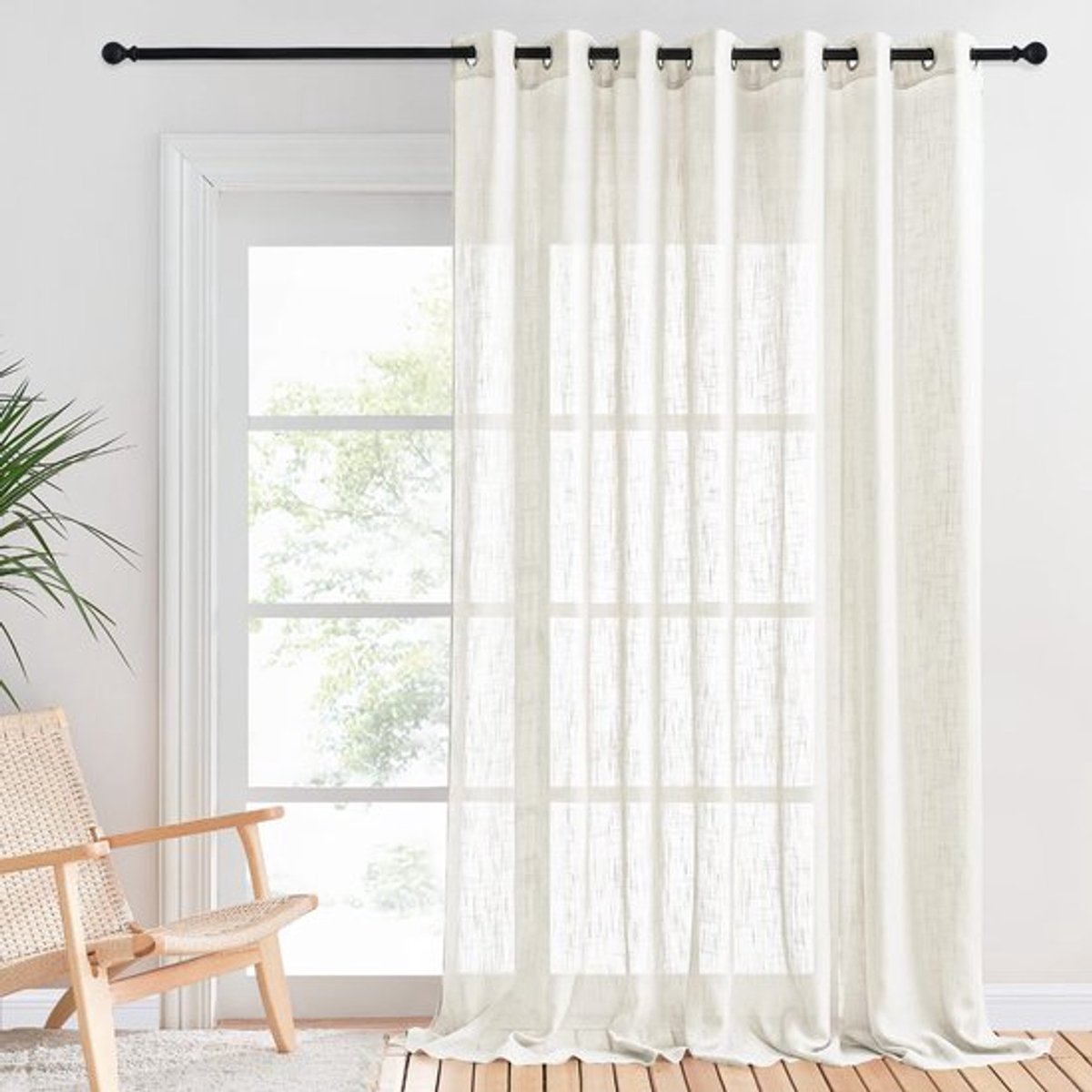 Gordijnen Kant en Klaar - Semi-transparant - Vitragegordijnen - 1 stuk 254x260cm - Met Oogjes - Ademend Polyester - Vitrage
