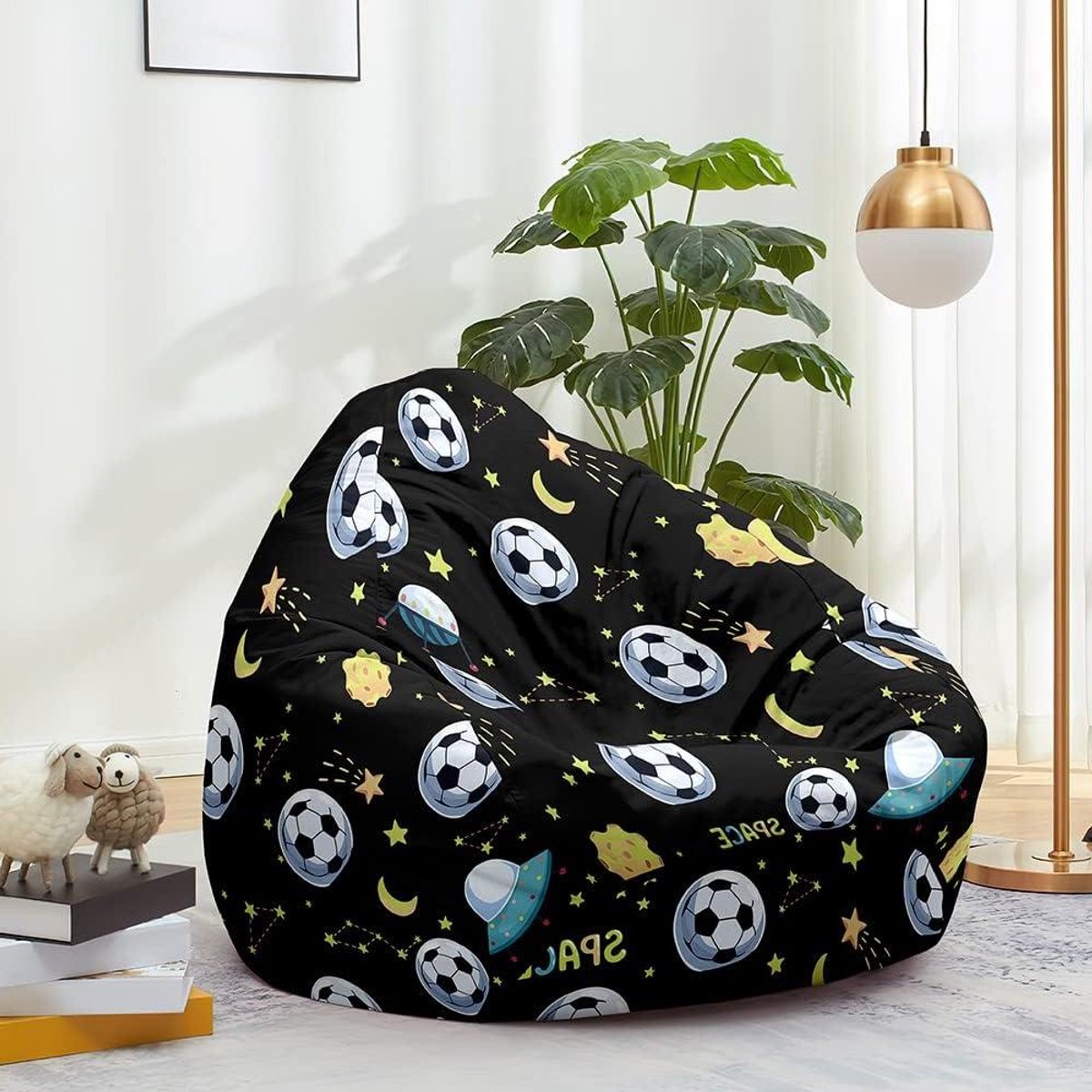 Zitzakhoes - Beanbag hoes Loungestoel - Ontspannen Zitten - Wasbare Hoes - 100 x 120 cm - Sterrenhemel