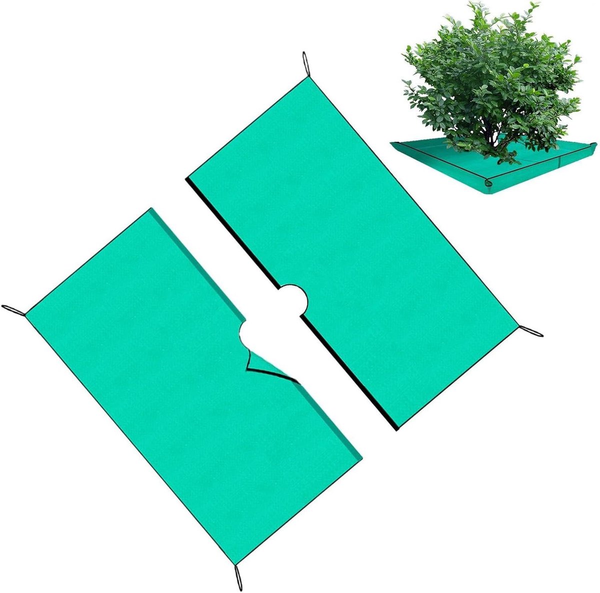 Tuinzeil - Landschapsdoek Gazon - Tuinieren en Onderhoud - Waterdicht met Gat - 175 x 175 cm - Bruin