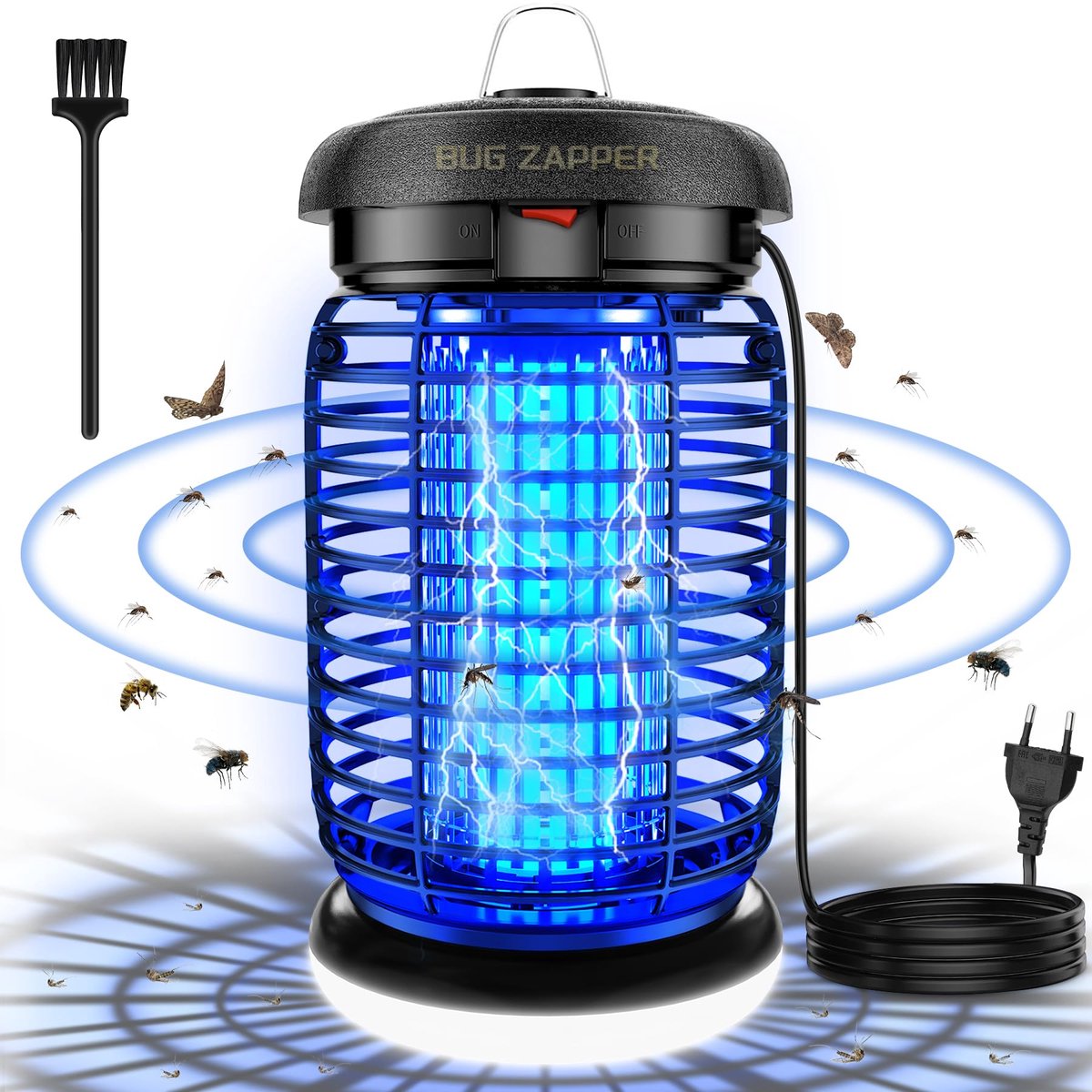 SnelShoppen - Anti-muggenlamp, Vliegenlamp, 15 W, 4200 V, UV, Elektrische Insectendoder, Waterdicht, Insectenbescherming, Effectief tot 140 m², Binnen