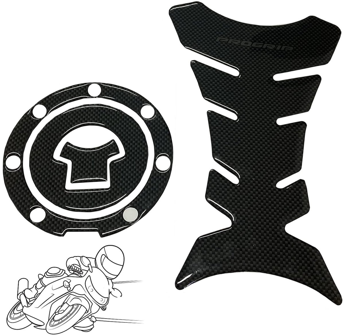 Dailygoods - 3D Motorfiets Tankdekselbescherming - Tankpad voor Krassenbescherming