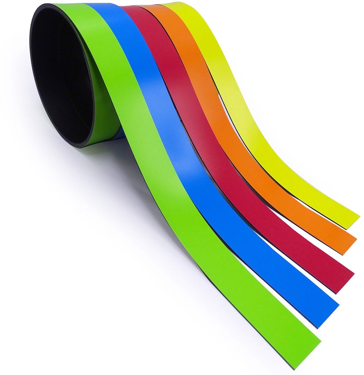 Dailygoods - 5 Assortiment Magnetische Strips 2 cm x 1 m - Voor Markeren en Labelen