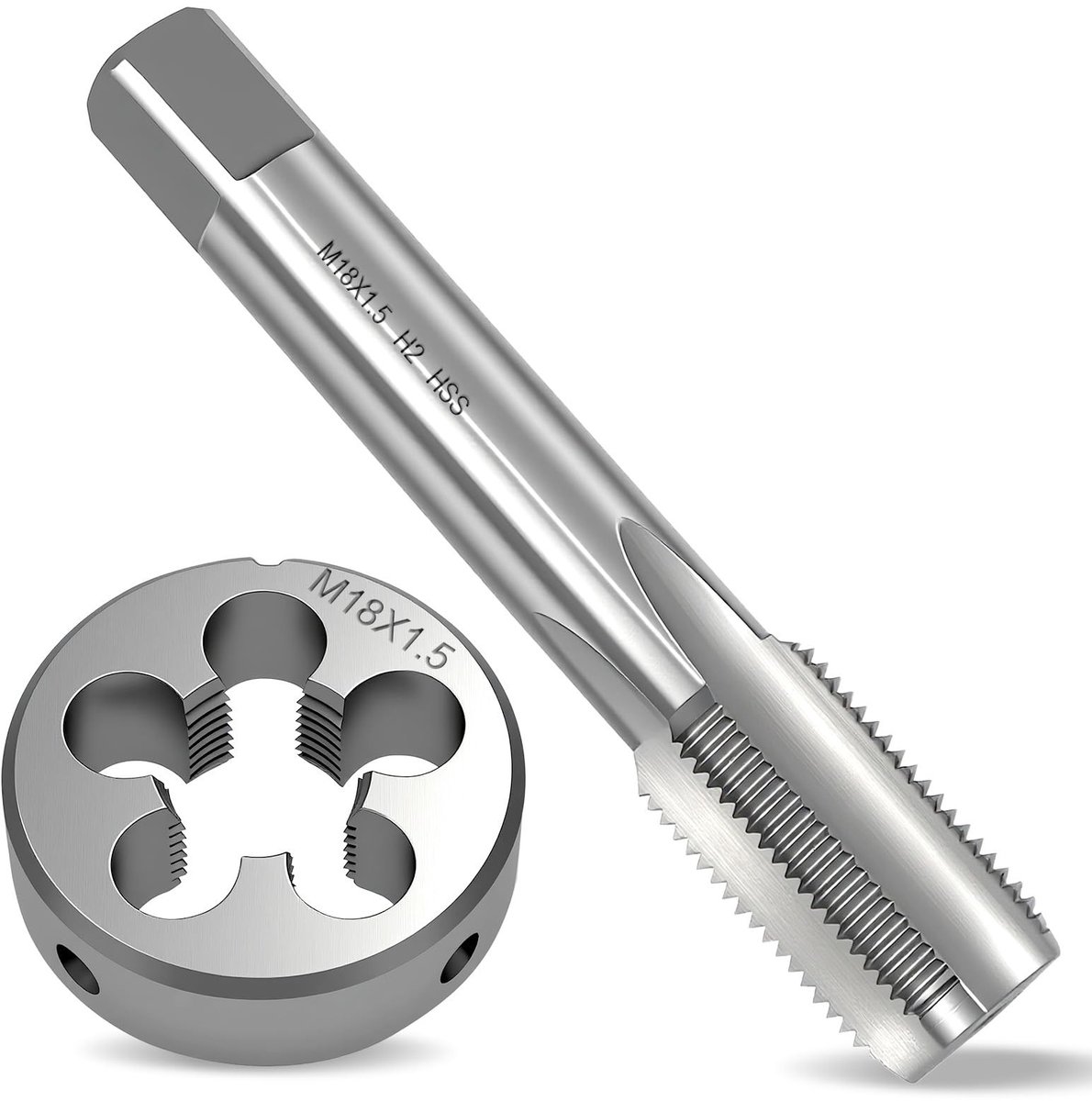 Dailygoods - Professionele Schroefdraadboor en Snijijzer Set M18 - Precisieschroefdraad voor Diverse Materialen