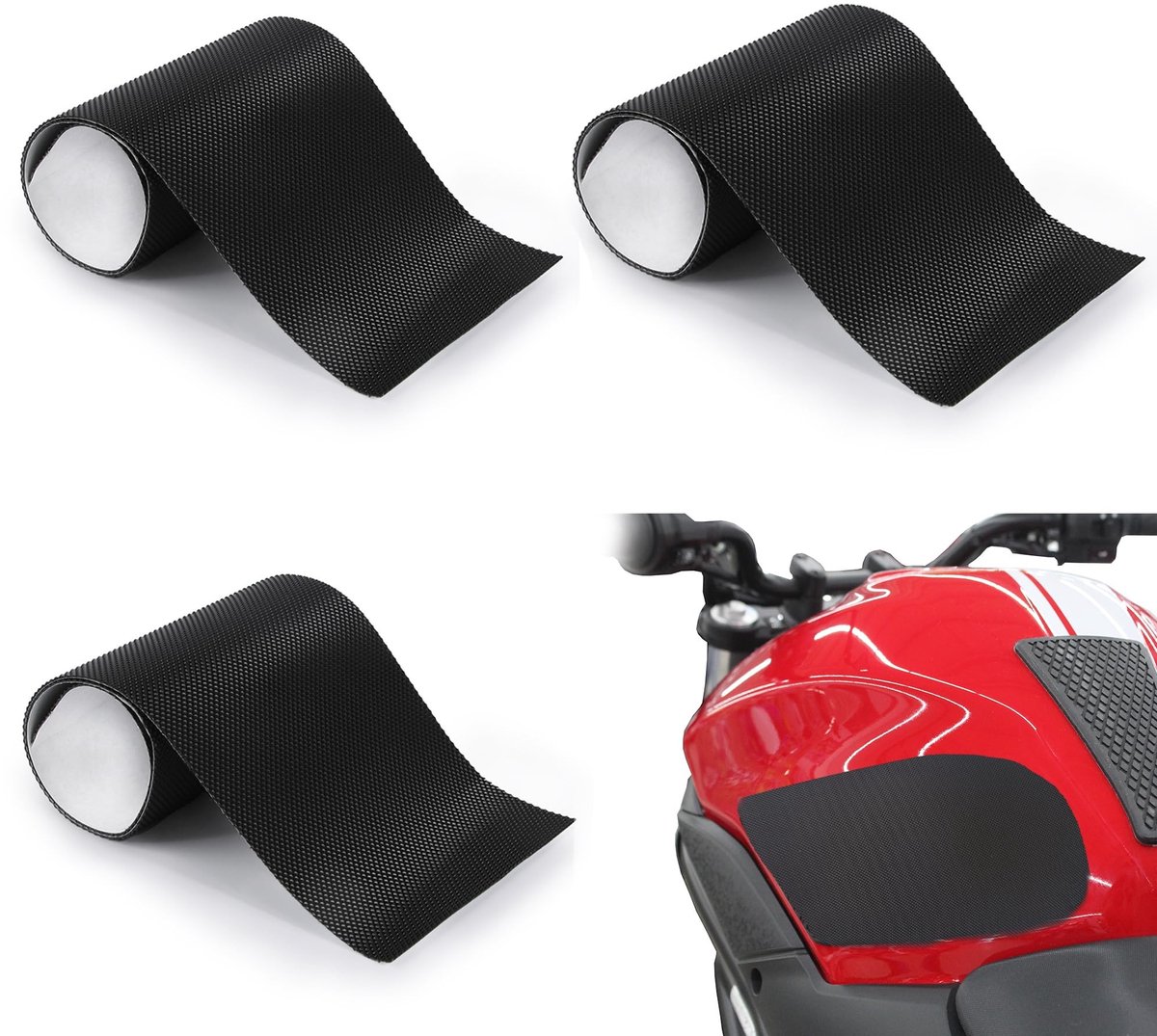 Dailygoods - Universele Tankpad voor Motorfiets - Antislip Carbon Bescherming