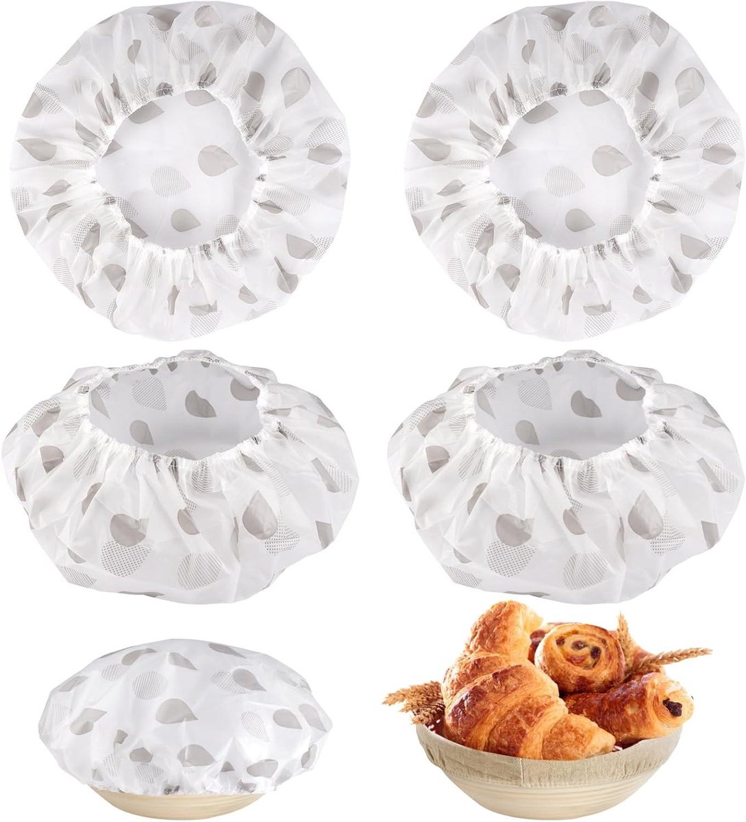 Brood Rijs Manden - Gistmandjes Brood - Brood Bakken - Niet-klevend Effect - 28 cm - Wit met zwarte rand