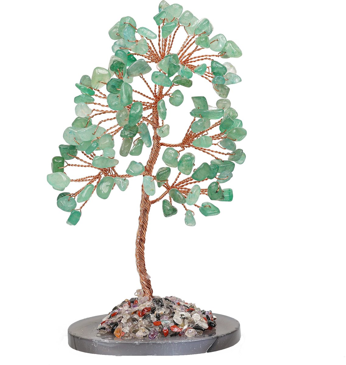 Dailygoods - Kristalboom voor Feng Shui - Jadesteen, hand gewikkeld, 15 cm