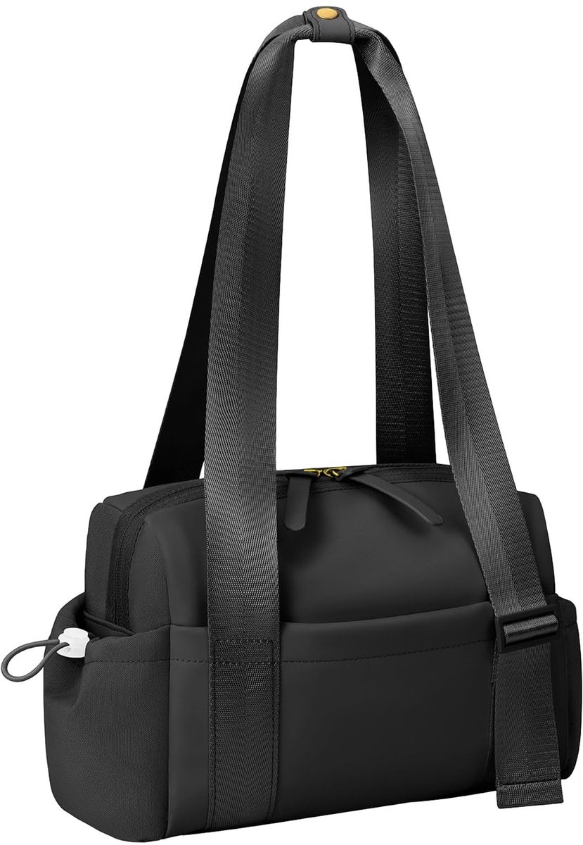 Dailygoods - Mini Waterproof Fitness Bag - 30 x 11.5 x 18 cm met Vak voor Nat Kleding, Zwart