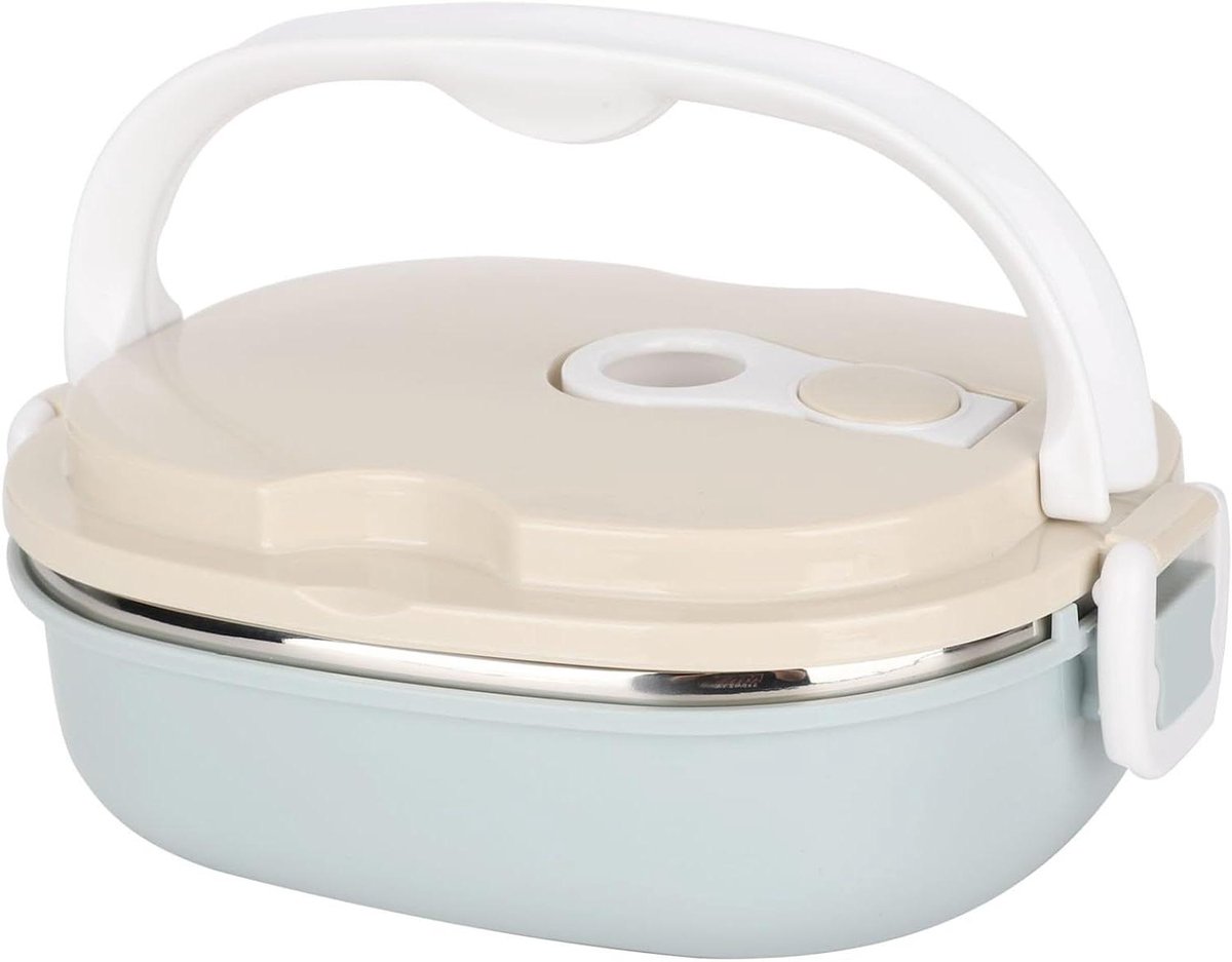 Rvs Lunchbox - Voedselcontainer Thermos - Lunch Meenemen - Dubbele Wand Isolatie - Enkele Laag - Zilver