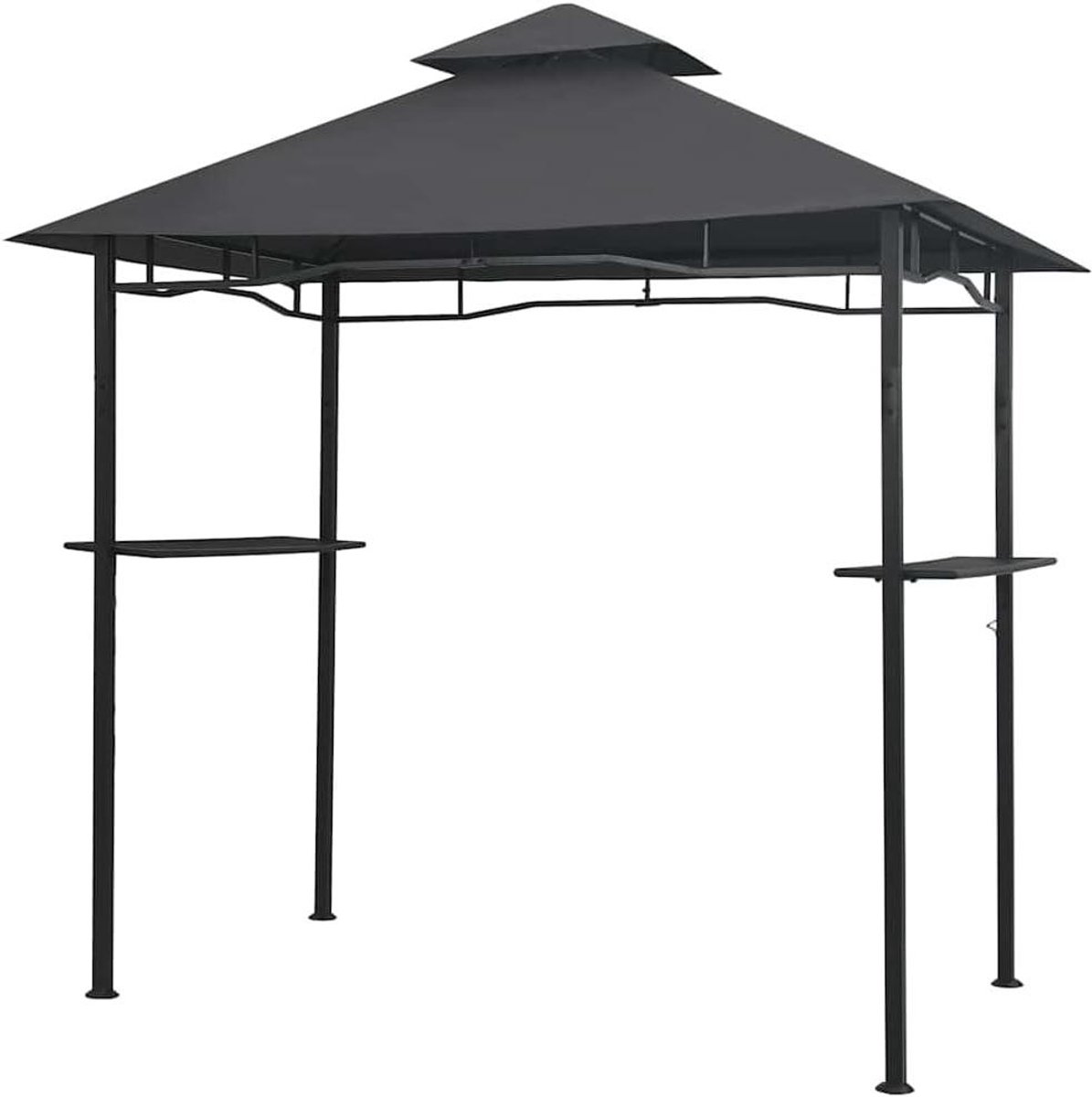 Grillpaviljoen - Tuinpaviljoen Outdoor Keuken - Barbecueën Buiten - Brandvertragend Weerbestendig - 240 x 150 x 255 cm - Antraciet
