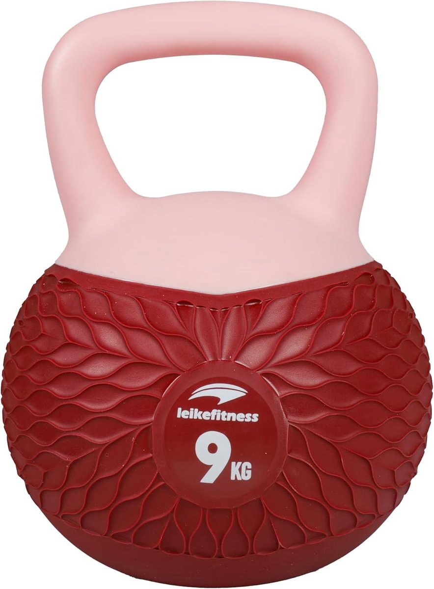 SnelShoppen - Zachte Kettlebells 9 kg Rood - Antislip Gripgewicht voor Krachttraining Dames en Heren - Gewatteerde Impactveilige Kettlebell voor Thuis