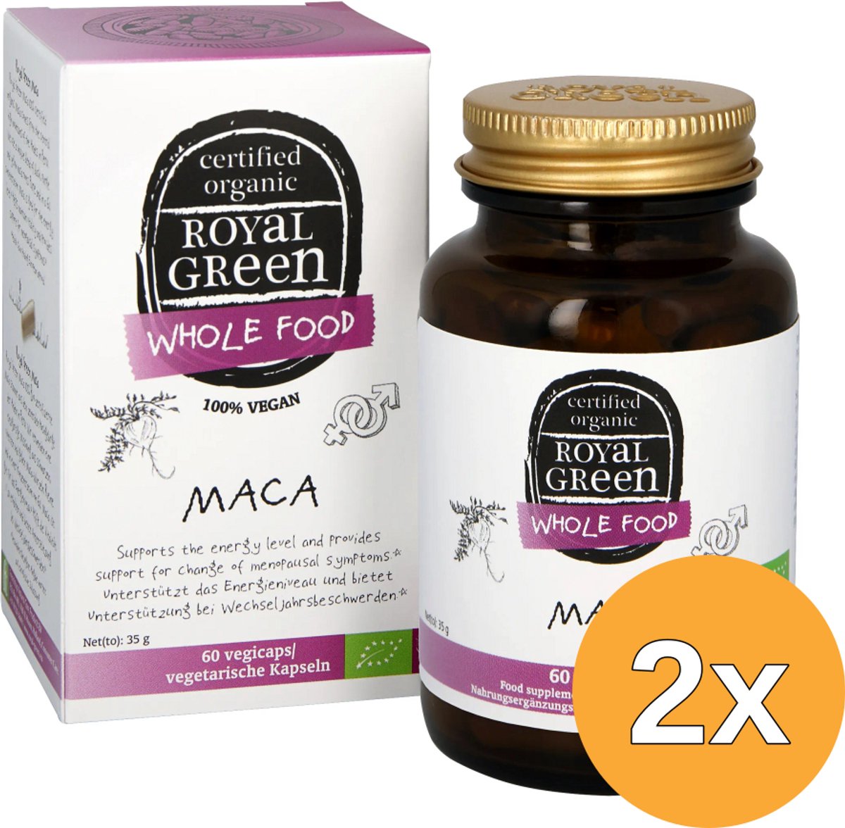 2x Royal Green Maca bio (60 vega capsules)
