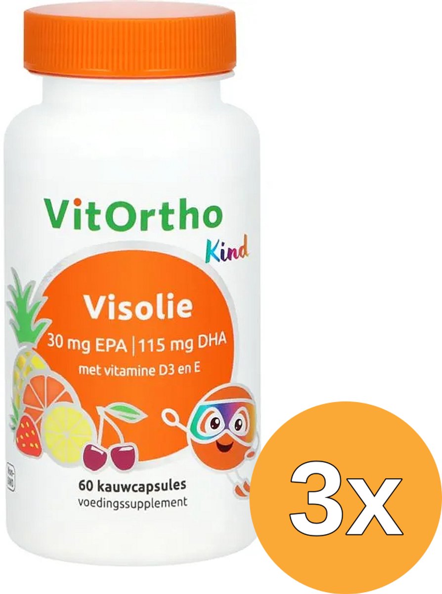 3x Vitortho Visolie 30Mg Epa Dha Kind (60 capsules)