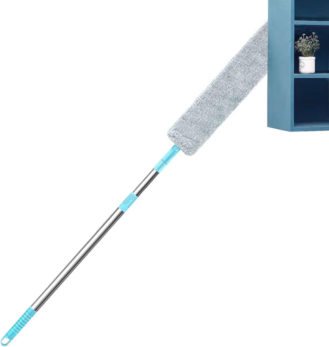 Platte Stofwisser - Uitschuifbare Stoffer - Onder Meubels Reinigen - Intrekbaar Ontwerp - 126 cm - Grijs