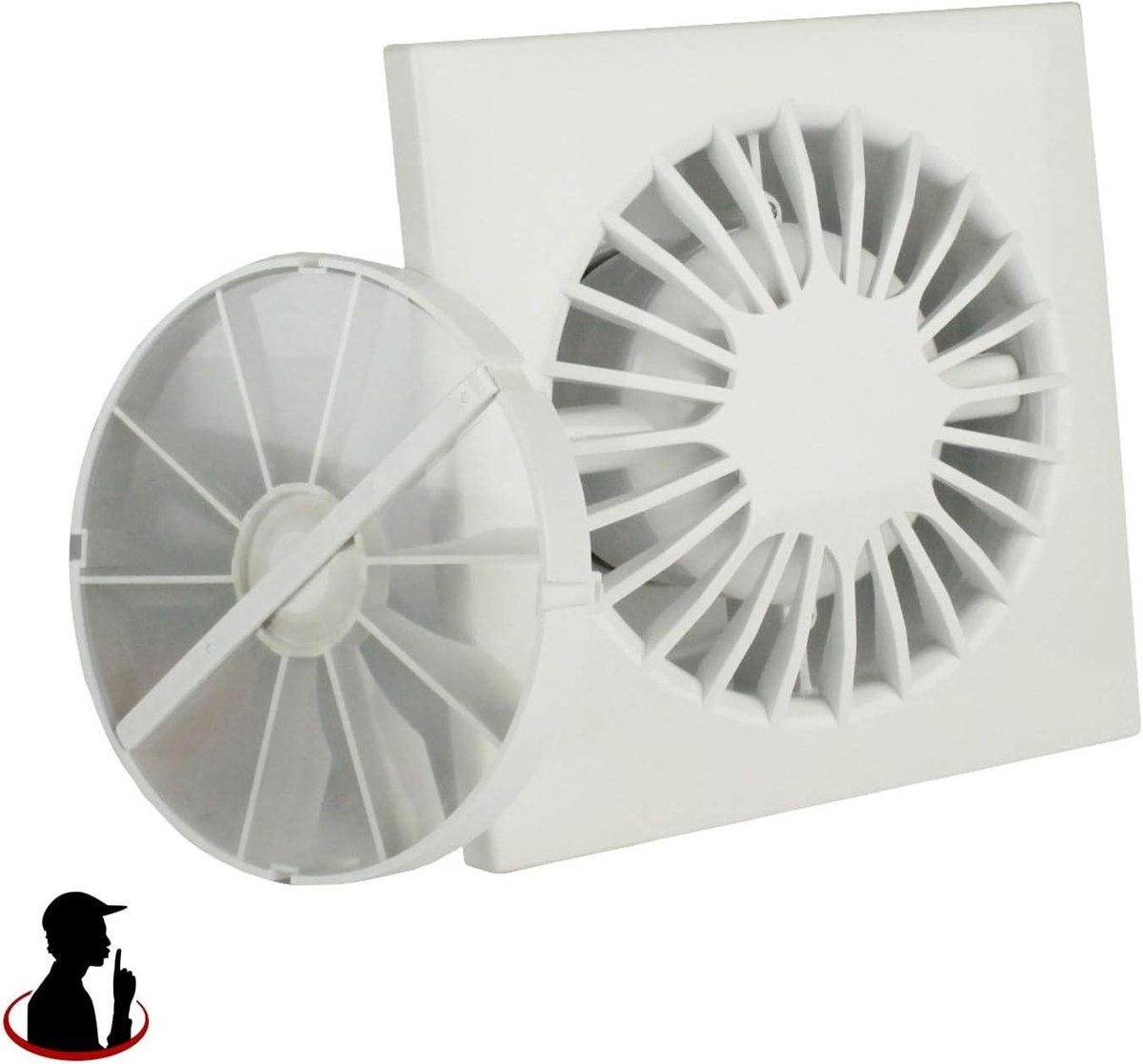 Badkamerventilator - Afzuigventilator Toilet - Vocht en Geuren Afvoeren - Met Naleving Timer - Ø 100 mm - Wit