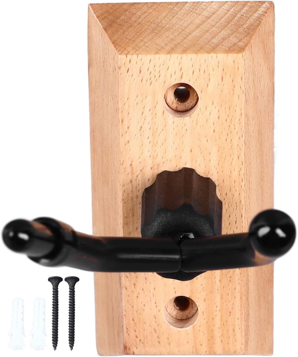 Vioolhanger - Instrumentenhouder Gitaarhaak - Instrumenten Opbergen - Met Houten Basis - 19 x 13 x 3 cm - Zwart