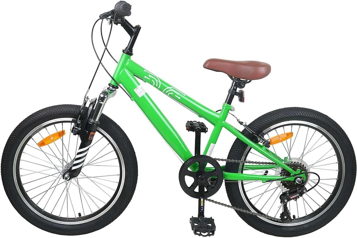 Kinder Mountainbike - Jongensfiets Meisjesfiets - Buiten Spelen - Met Voorwielvering - 20 inch - Groen