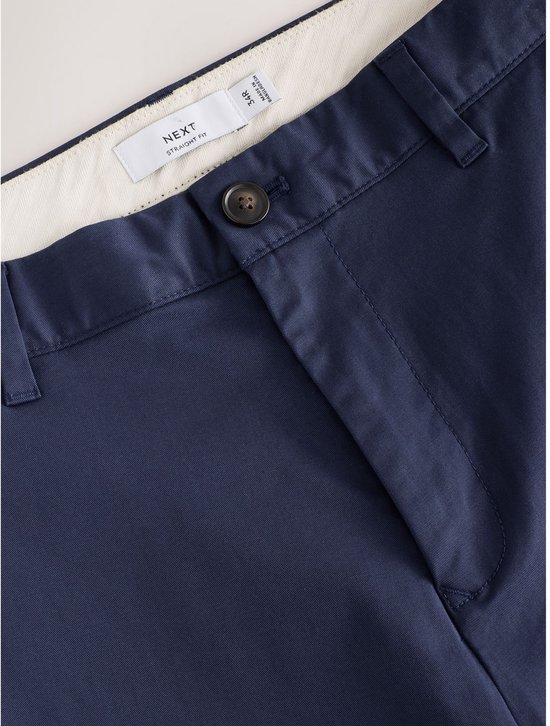 Next - Heren - Katoenrijke chino met stretch en rechte pijpen - Blauw