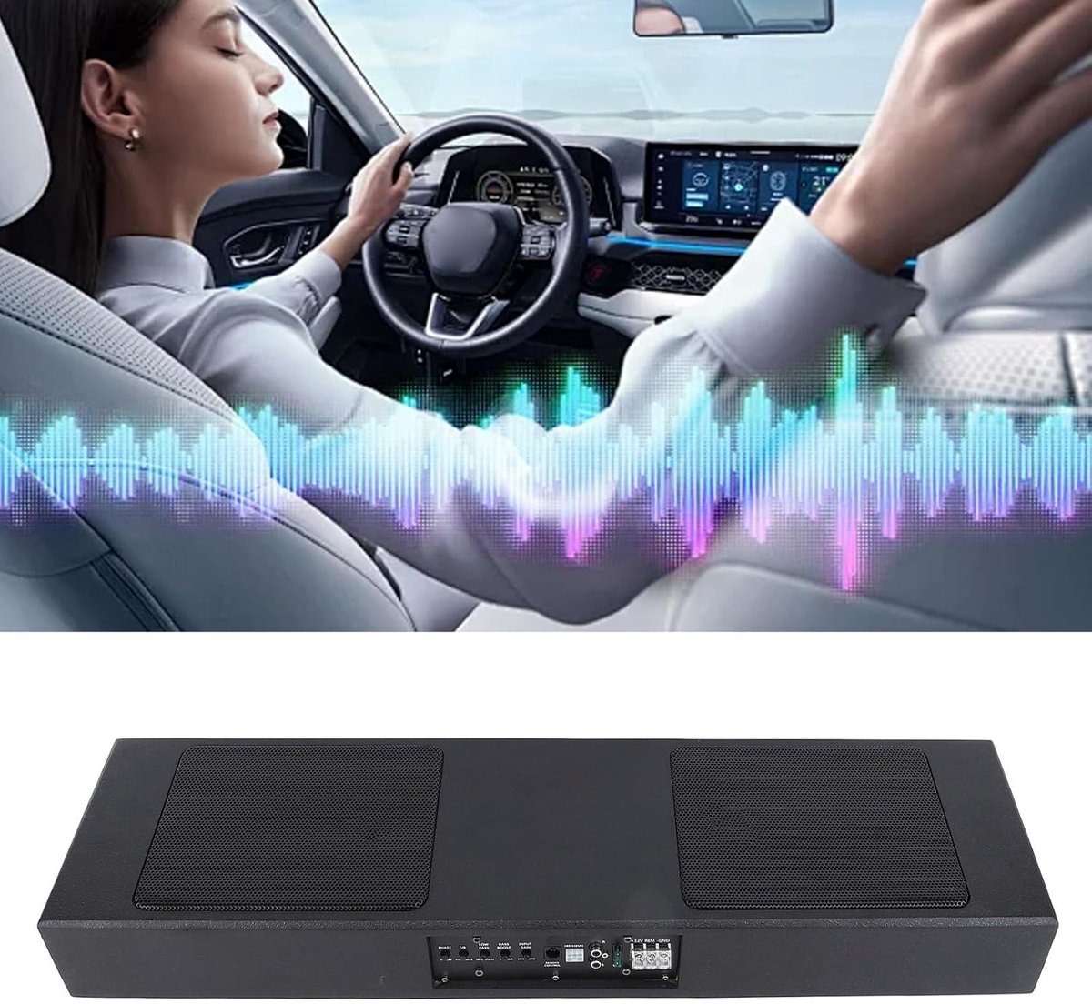 Auto Subwoofer - Onderstoel subwoofer - Verbeteren geluid - Slank ontwerp - 6x9 Inch - Zwart – foto 4