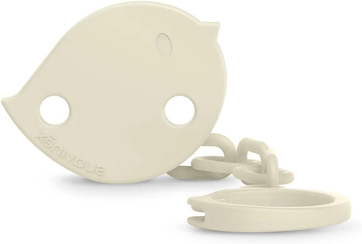 Fopspeenhouder Baby - Speenketting Clip - Voorkomen Vallen - Vogel Vorm Clip - 30 cm - Beige
