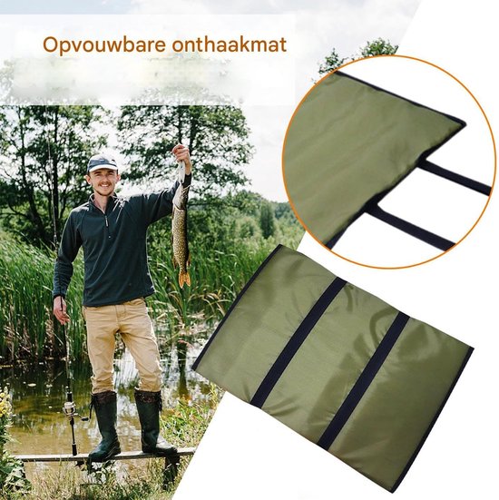 Onthaakmat Vis - Vismat Opvouwbaar - Vis Beschermen - Waterdicht Composietmateriaal - 100x44.5 cm - Groen — afbeelding 5