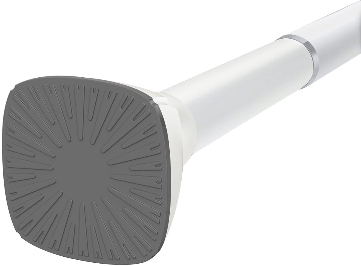 SnelShoppen - Telescopische Stang zonder Boren, Verstelbare Douchegordijnrail 79-114 cm, RVS Klemstang, Uitschuifbare Gordijnroede, Veerspanstang voor