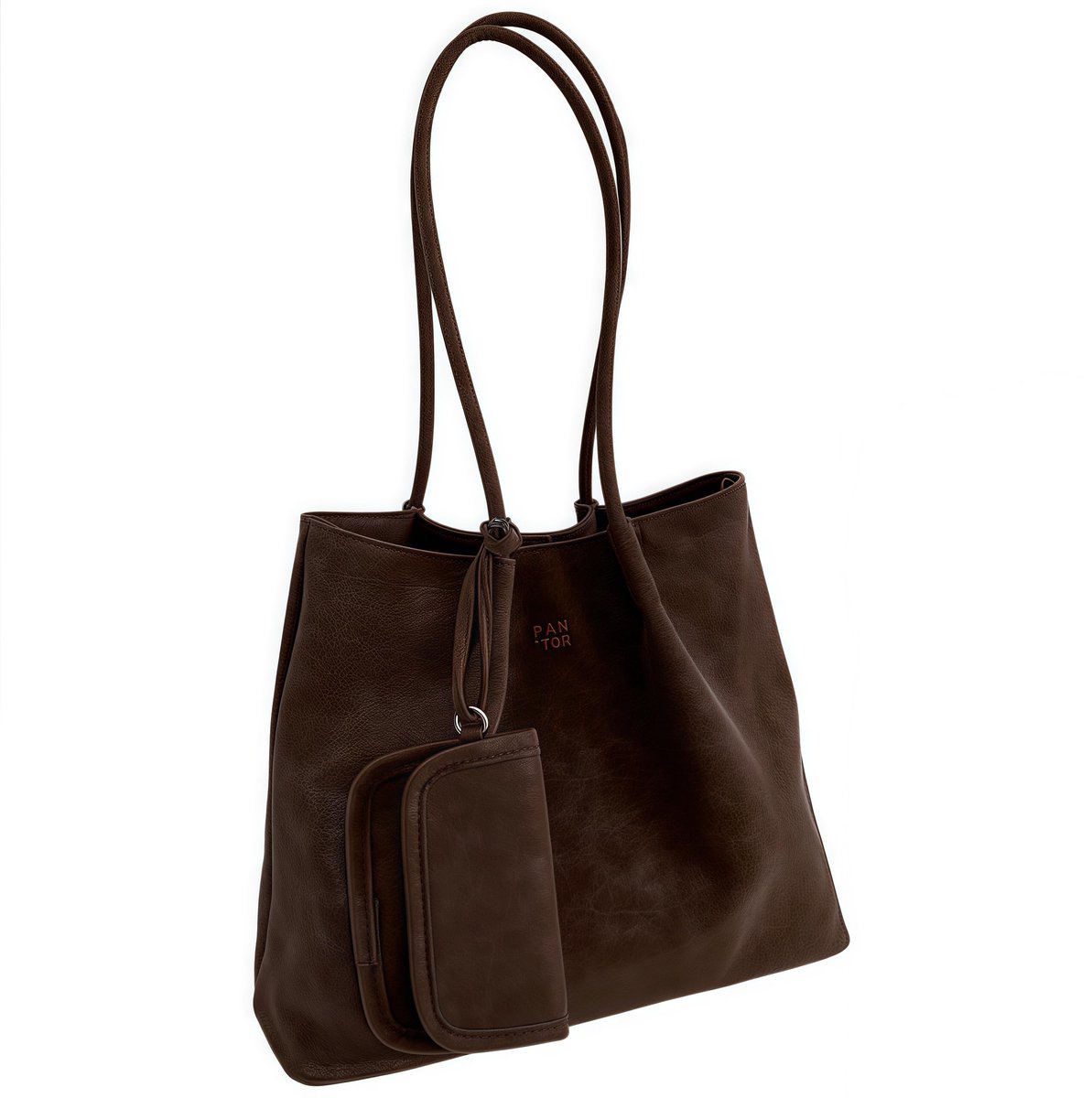SnelShoppen - Grote Tote Bag voor Dames, Donkerbruine Shopper van Zacht Suède PU-Leer, Robuuste Handtas met Magneetsluiting, Ideaal voor Werk, Kantoor