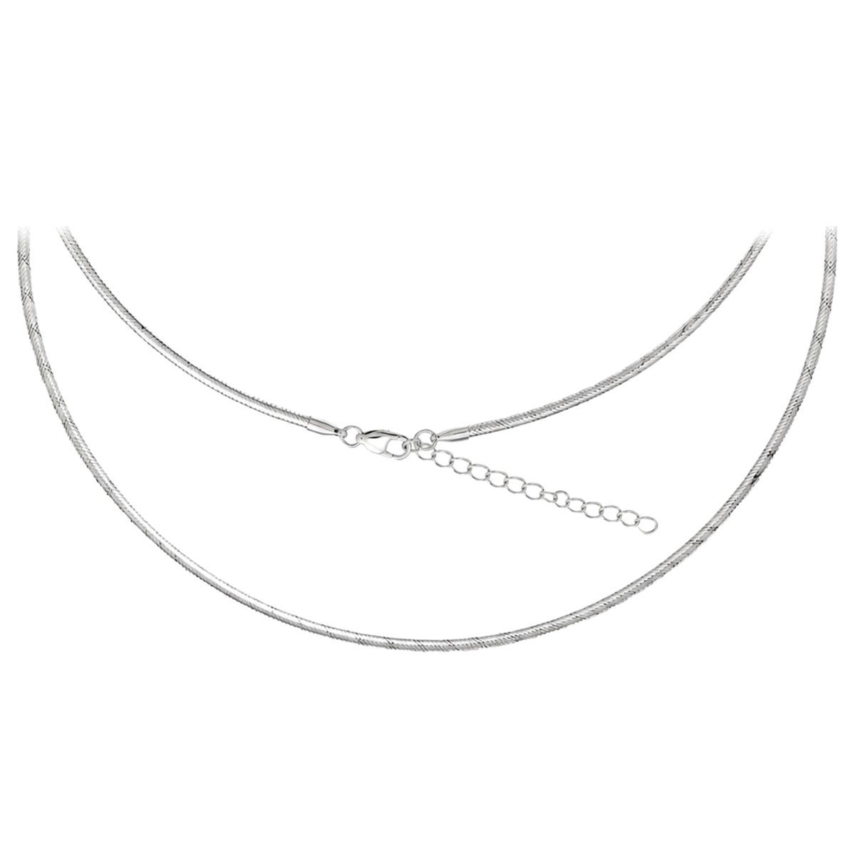Cavill - Zilveren Ketting 925 Sterlingzilver - Gerhodineerd - Verstelbaar 45-50 cm - Lichtgewicht & Modern - Ketting Dames Zilver