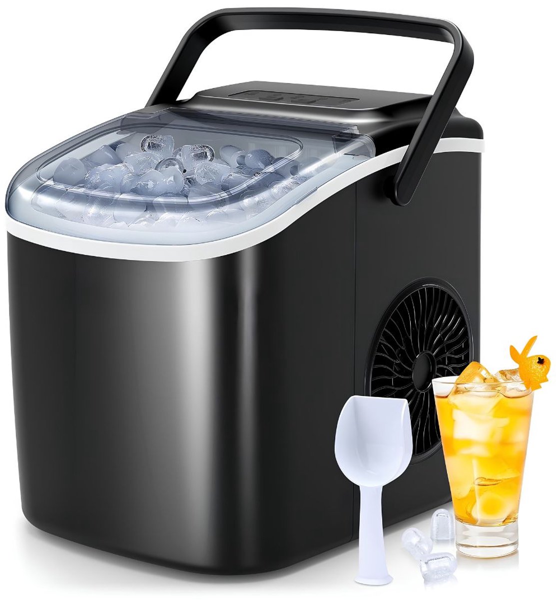 NIVA® Ijsblokjes Machine - Ijsblokjesmachine - Ijsblokjesmaker - Zwart - 30cm x 23cm x 29cm