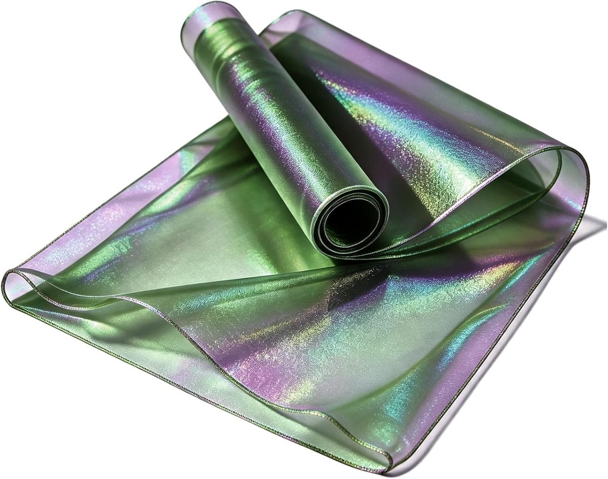 Stof, glitterstof met holografisch effect, tule per meter voor prinsessenjurken, bruiloftsjurken, carnavalskostuums, doe-het-zelf, glinsterende transparante stof, zwart, 150 x 500 cm