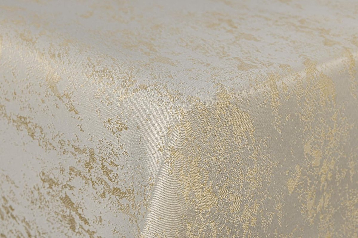 Tafelkleed damast jacquard briljant gemêleerd 160x220 ovaal in grijs met rechte zoomrand