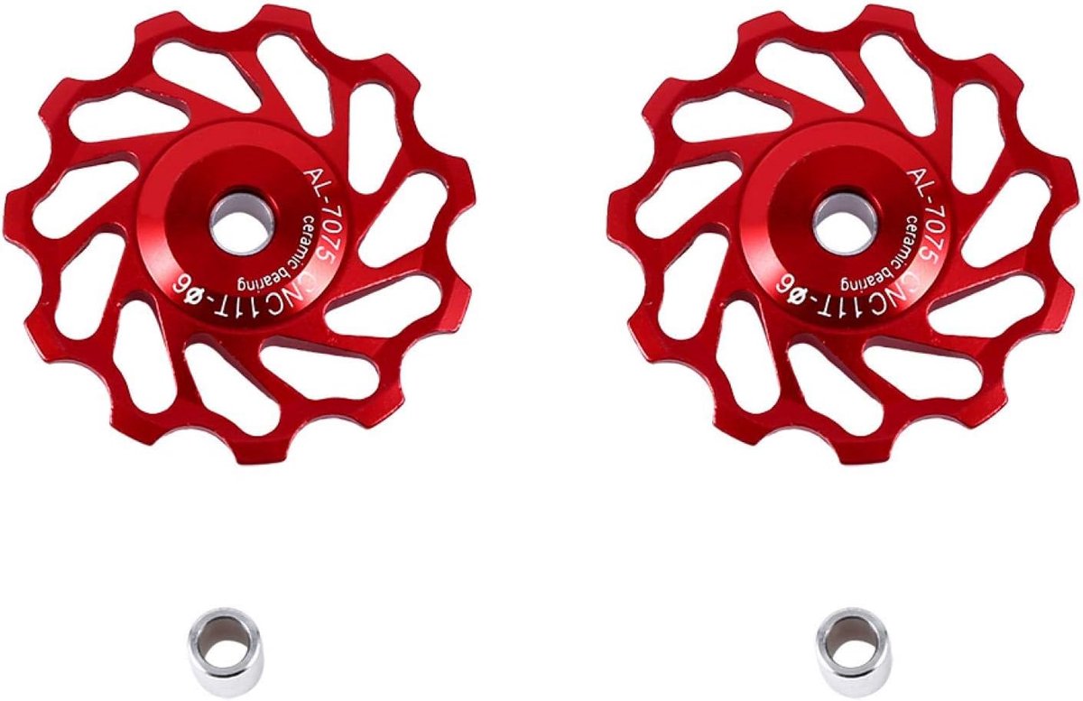 2 stuks schakelsysteem riemschijf aluminium geleidingswiel schakelmechanisme riemschijf voor mountainbike racefiets
