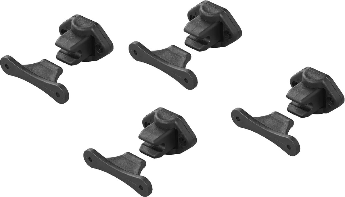 1, 2, 4, 6 of 8 deurvastzetters voor caravans, wit, zwart deur camper, deurhouder serviceklep camper, deurknapper camper, deurbeveiliging (4 stuks zwart)