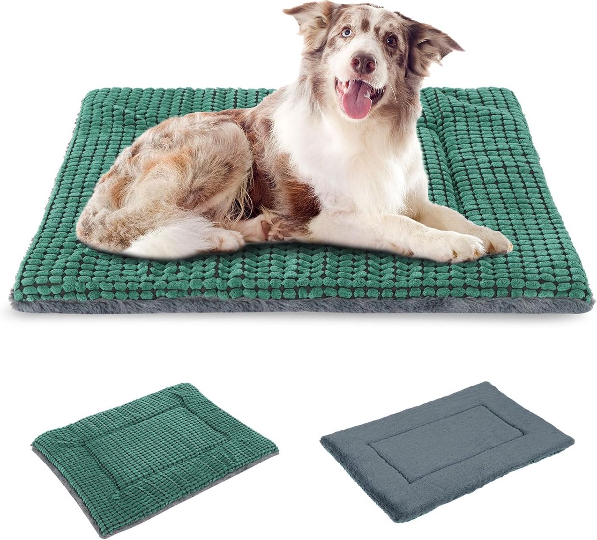 Hondenbedmat, omkeerbaar kratkussen, traagschuim bedden, zacht, warm huisdierkussen voor kleine tot middelgrote honden, wasbaar slaapmatras voor huisdieren, kennelpad XH079 (91 x 58 x 4 cm